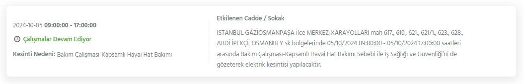 Gece yarısından itibaren İstanbul'un 19 ilçesinde 8 saati bulacak elektrik kesintisi 11